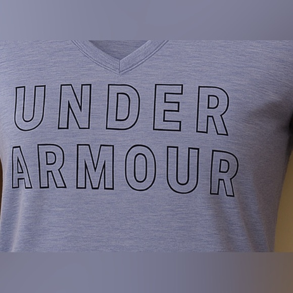 Under Armour Women’s Heathered Purple V-Neck Athletic Logo Tee – Size Small NEW - Picture 4 of 7